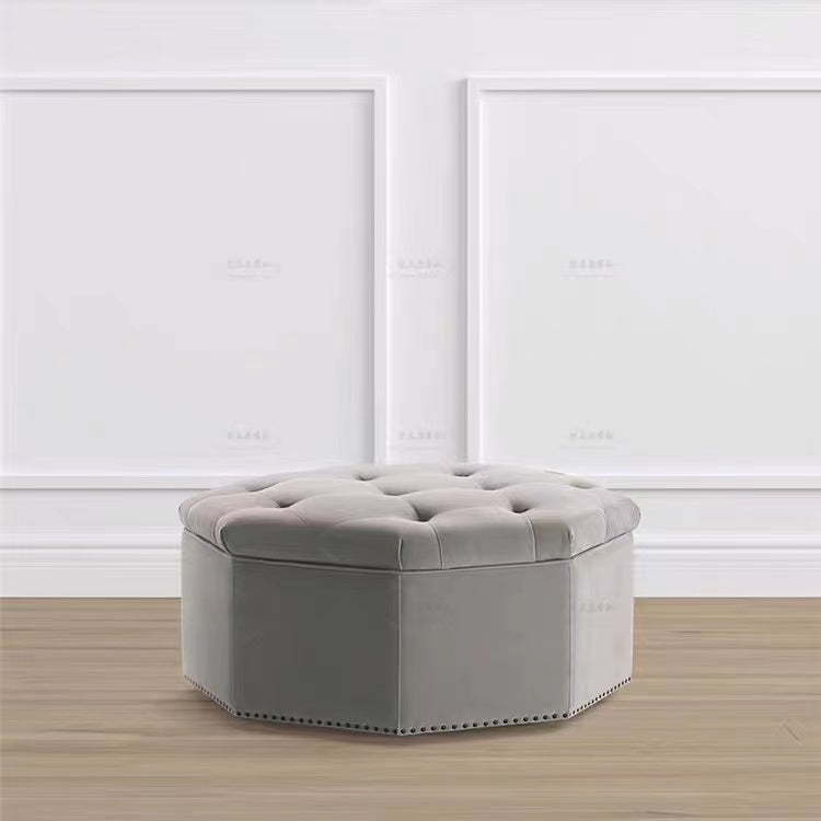 Tufted Round Storage Ottoman - 4 Seasons Home Gadgets