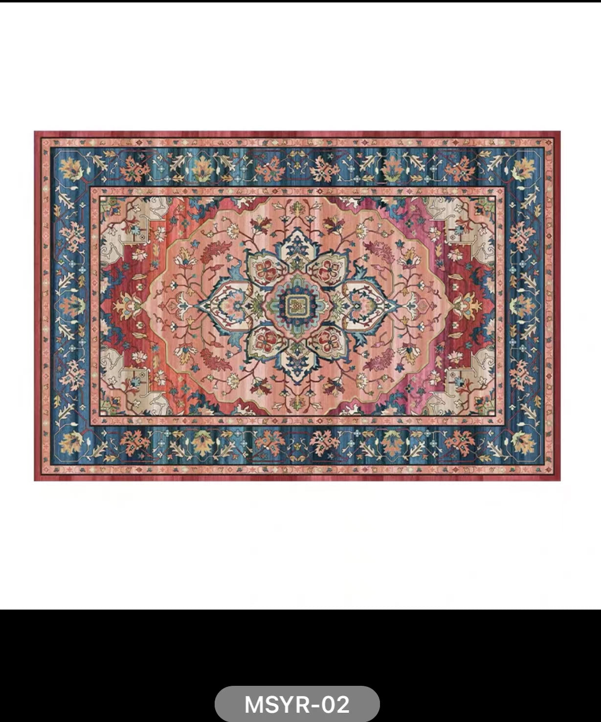 Turkish Oriental Blue Orange Area Rug - 4 Seasons Home Gadgets