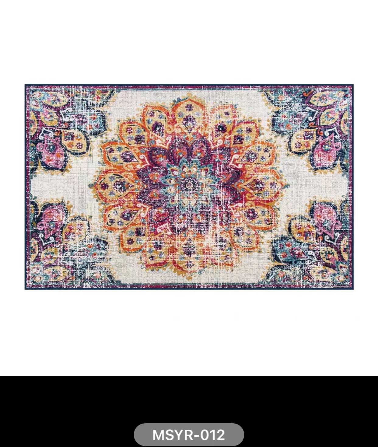 Turkish Oriental Blue Orange Area Rug - 4 Seasons Home Gadgets