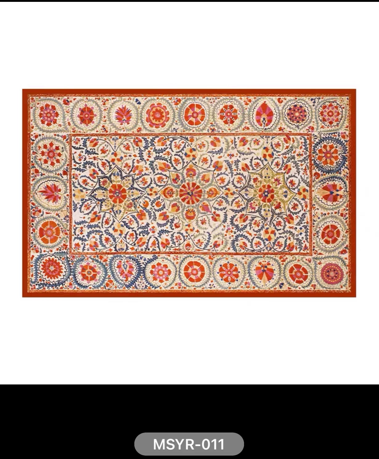 Turkish Oriental Blue Orange Area Rug - 4 Seasons Home Gadgets