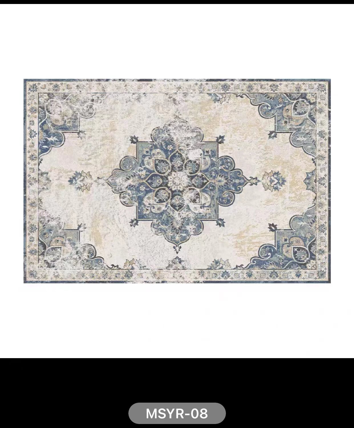 Turkish Oriental Blue Orange Area Rug - 4 Seasons Home Gadgets