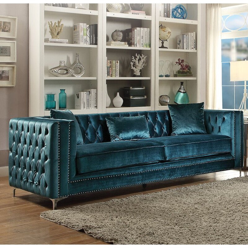 Turquoise Velvet Configurable Living Room Set - 4 Seasons Home Gadgets