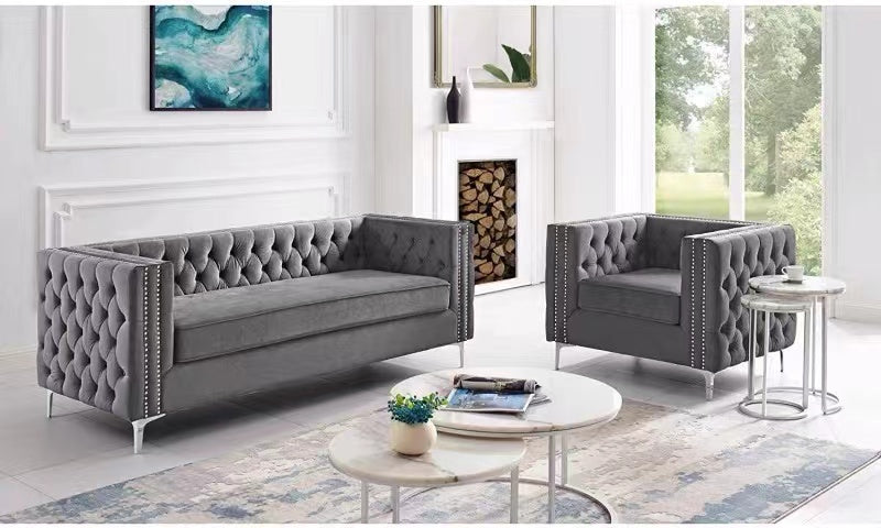 Turquoise Velvet Configurable Living Room Set - 4 Seasons Home Gadgets