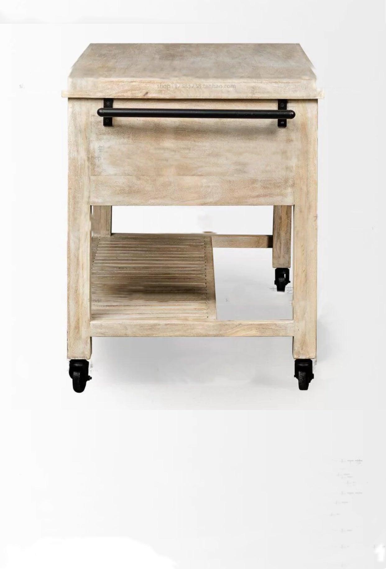 Two Tone Wide Rolling Kitchen Cart - 4 Seasons Home Gadgets