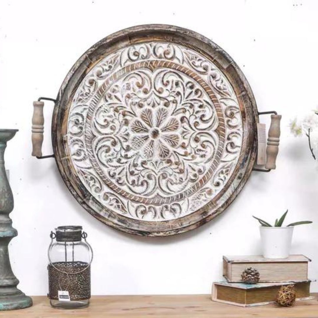 Wall Mounted Decorative Wood Tray - 4 Seasons Home Gadgets