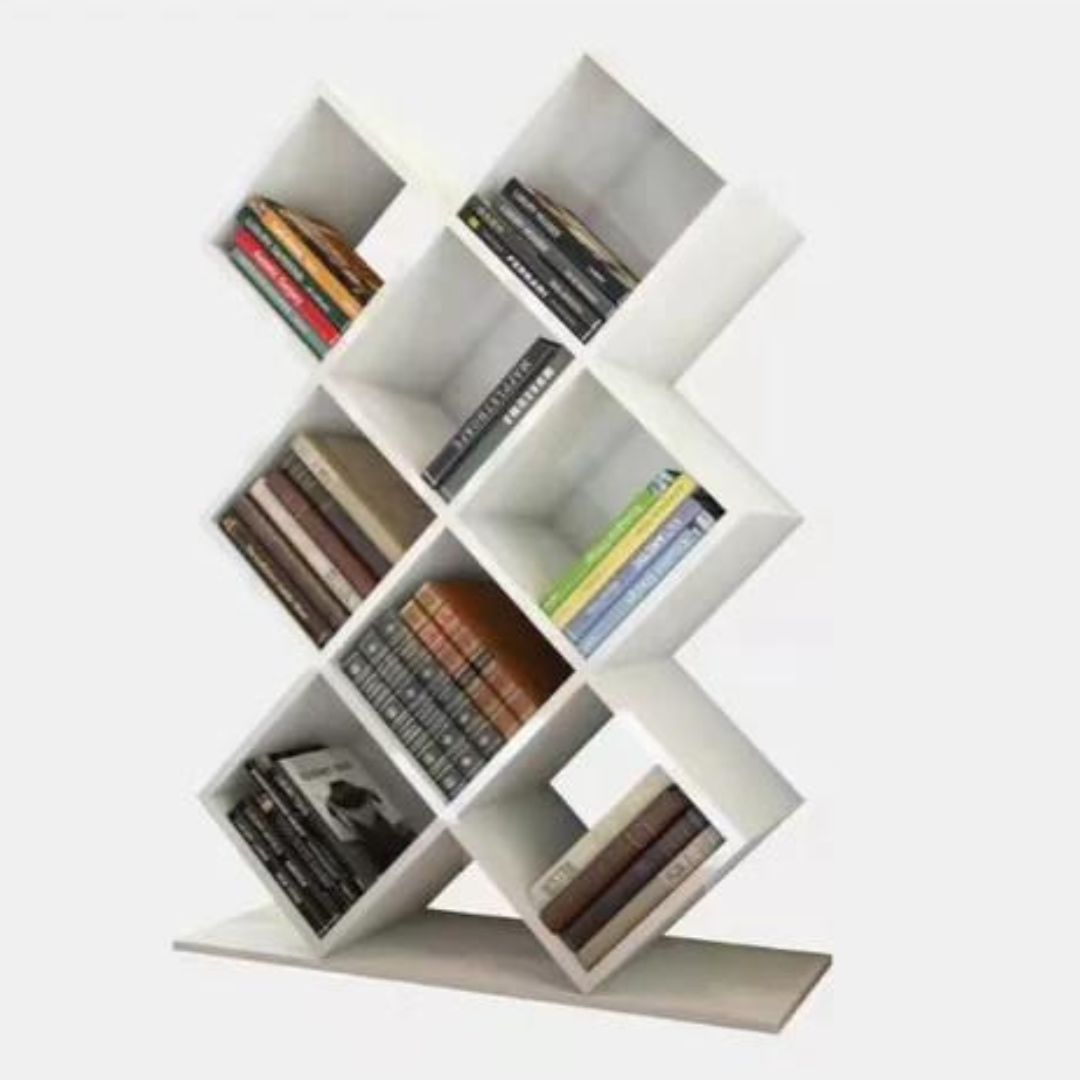 Small Wood Geometric Bookcase - 4 Seasons Home Gadgets