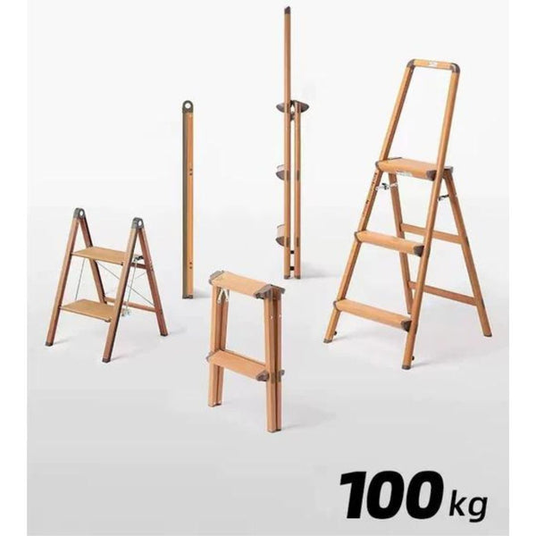 Foldable Solid Wood Step Ladder - 4 Seasons Home Gadgets