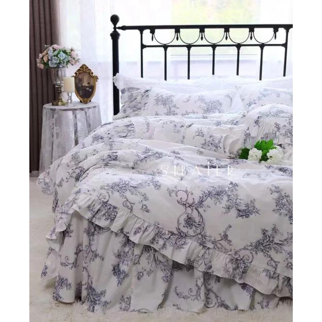 French Floral Cotton Modern & Contemporary Comforter Set - 4 Seasons Home Gadgets