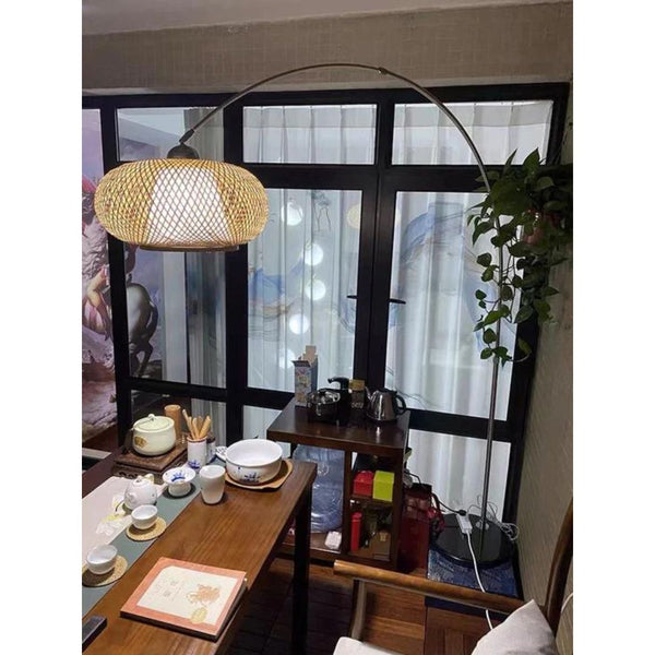 Rattan LED Arched Floor Lamp - 4 Seasons Home Gadgets
