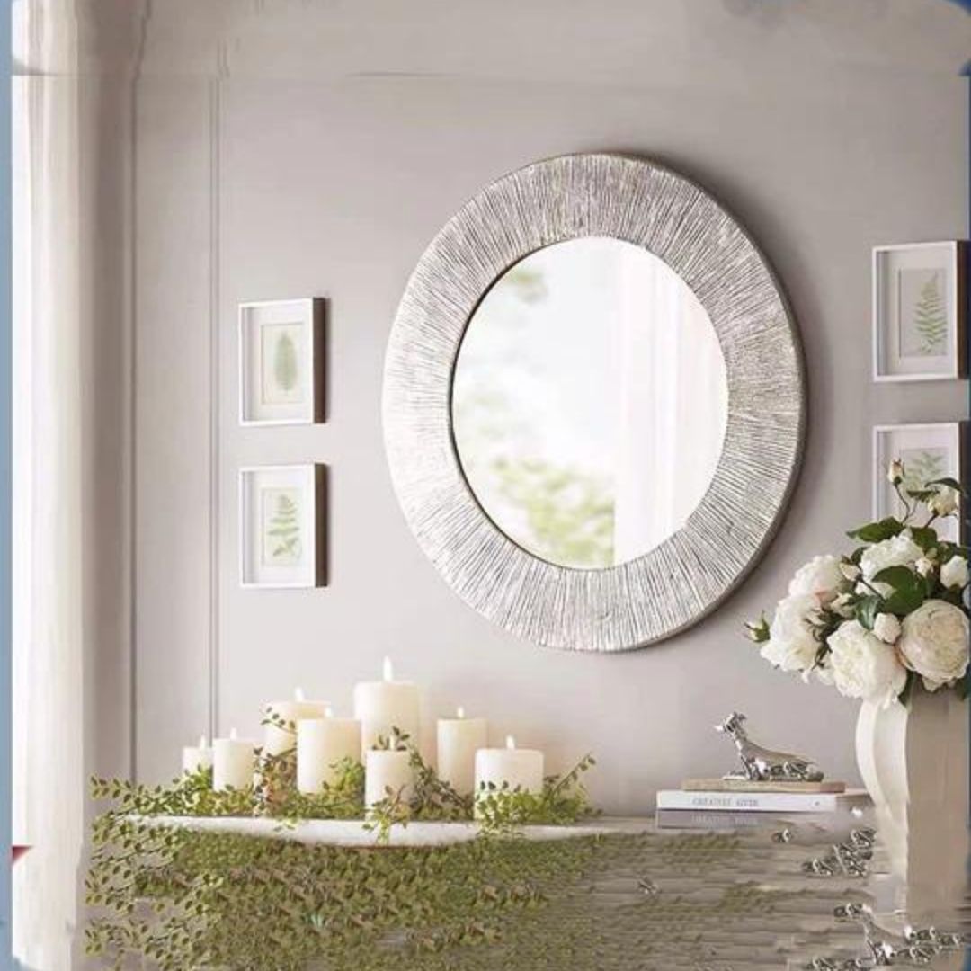 Decorative Round Accent Mirror - 4 Seasons Home Gadgets