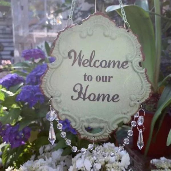 Welcome Hanging Sign Wall Decor - 4 Seasons Home Gadgets