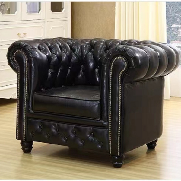Leather Rolled Arm Sofa - 4 Seasons Home Gadgets