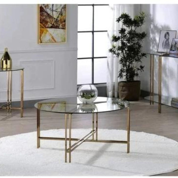 Champagne Brass Coffee Table - 4 Seasons Home Gadgets