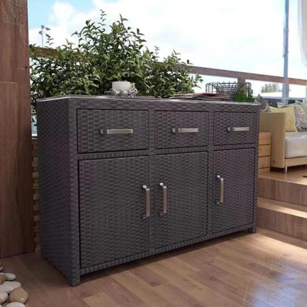 Water Resistant Wicker Cabinet - 4 Seasons Home Gadgets