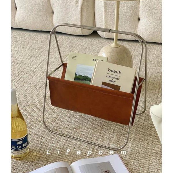 Modern PU Leather Free Standing Magazine Rack - 4 Seasons Home Gadgets