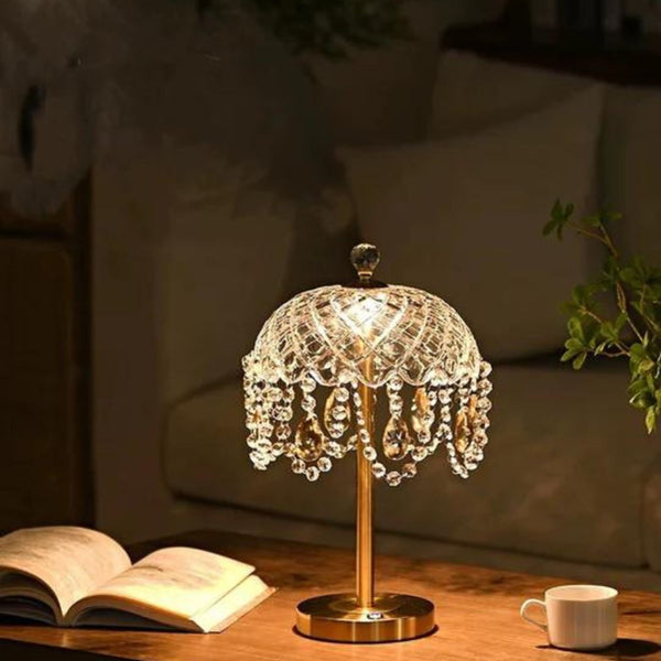 Leah Amber Crystal Table Lamp - 4 Seasons Home Gadgets