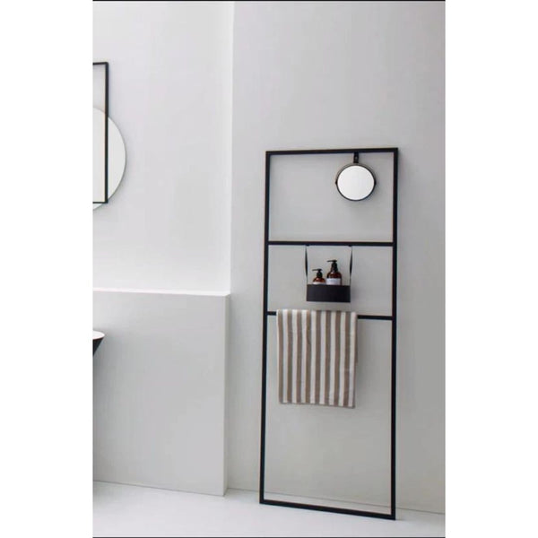 Freestanding Towel Bar With Mini Mirror - 4 Seasons Home Gadgets