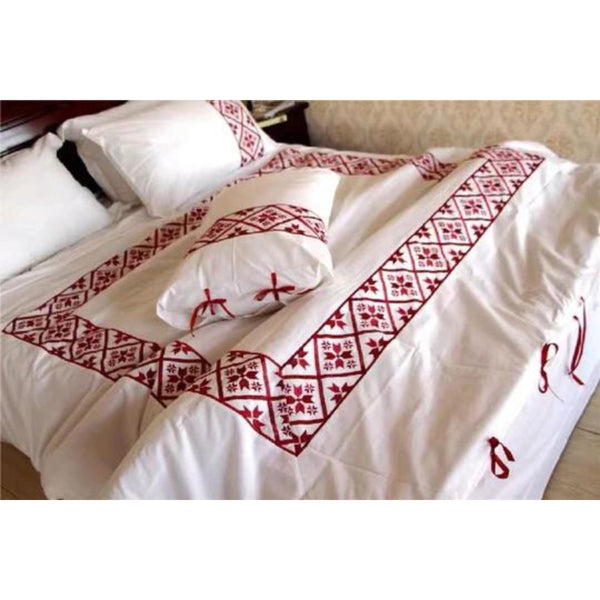 Cotton Red Snowflakes Microfiber Bed sheets with Quilt Cover Set - 4 Seasons Home Gadgets