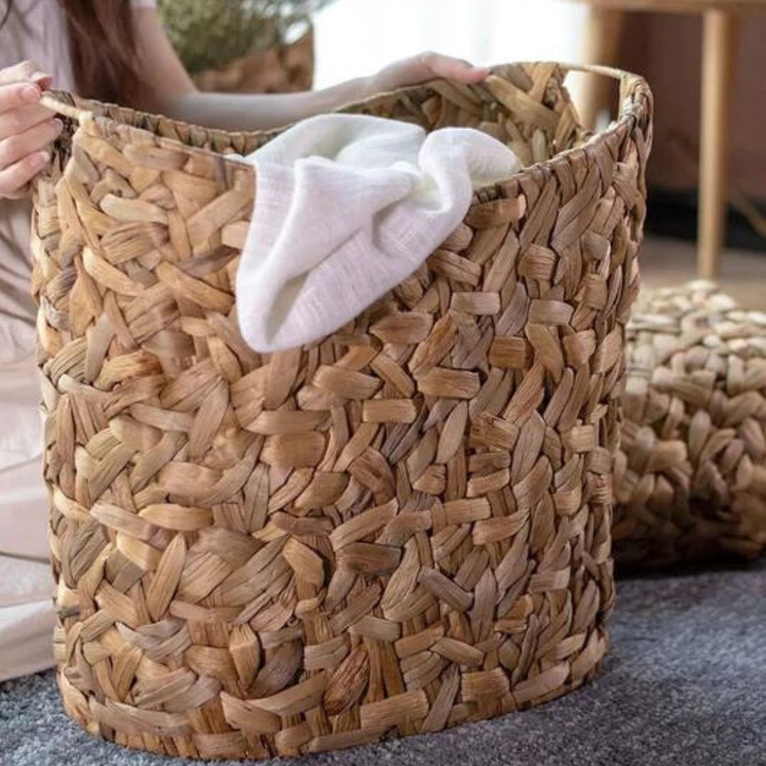 Braided Rope Storage Basket with Handles - 4 Seasons Home Gadgets