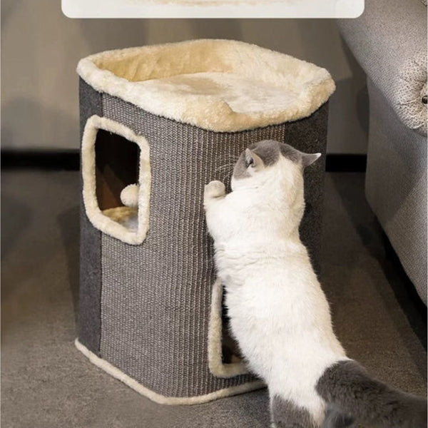 Designer Square Tower Cat Bed - 4 Seasons Home Gadgets