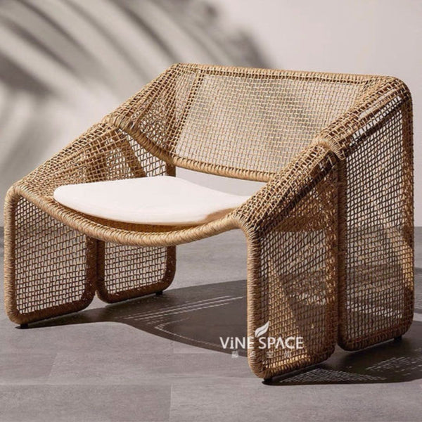 Wide Rattan Wicker Chair with Cushions - 4 Seasons Home Gadgets