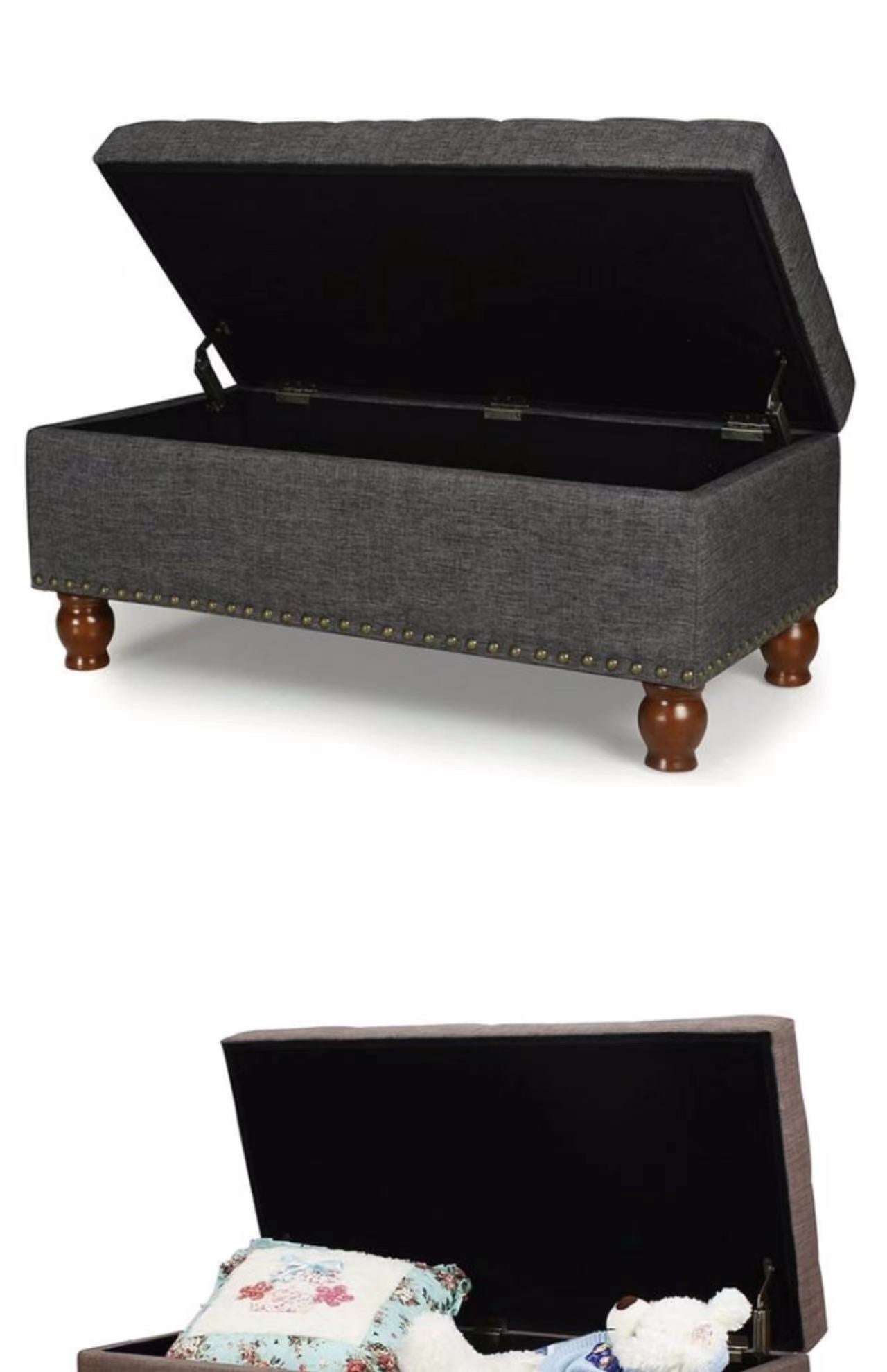 Upholstered Flip Top Storage Bench - 4 Seasons Home Gadgets