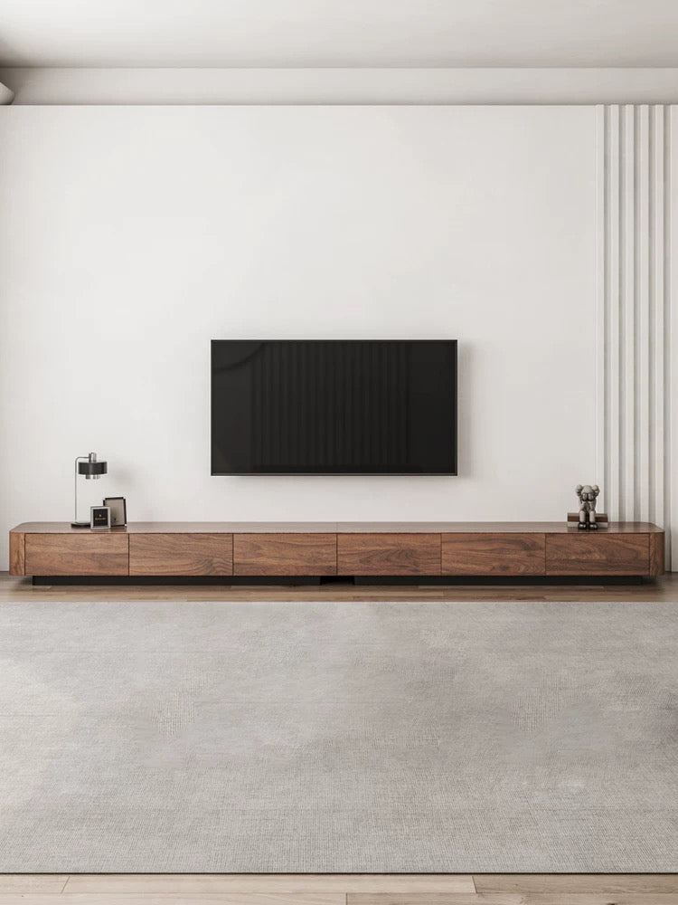 Walnut Wood Media Console - 4 Seasons Home Gadgets