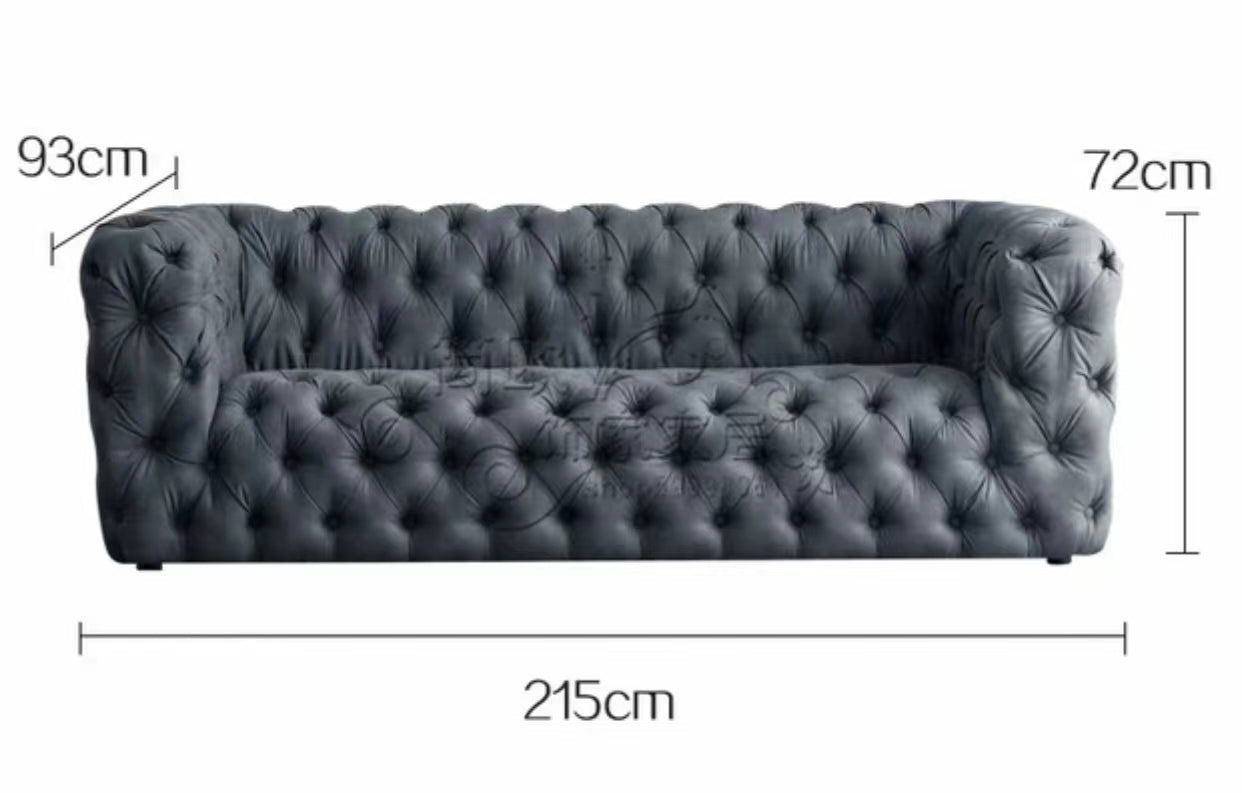 Velvet Button Round Arm Sofa - 4 Seasons Home Gadgets