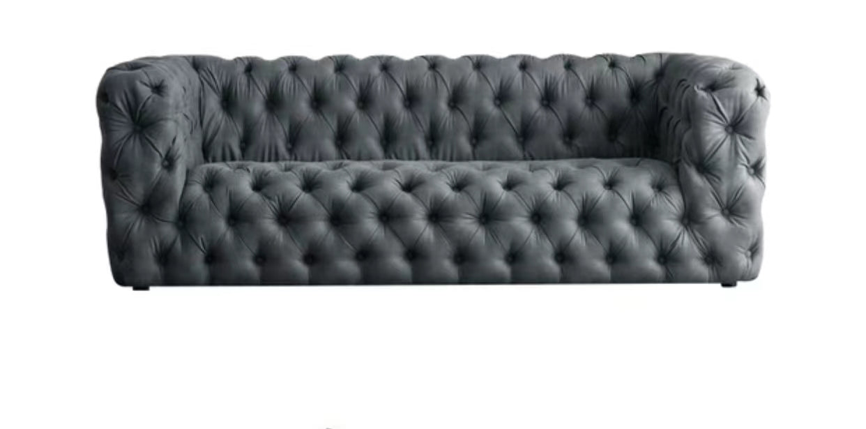 Velvet Button Round Arm Sofa - 4 Seasons Home Gadgets