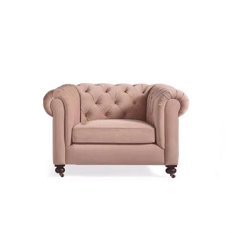 Velvet Rolled Arm Chesterfield Sofa - 4 Seasons Home Gadgets