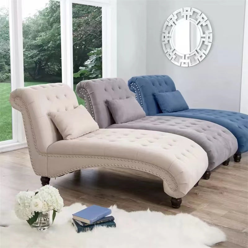 Velvet Tufted Armless Chaise Lounge - 4 Seasons Home Gadgets