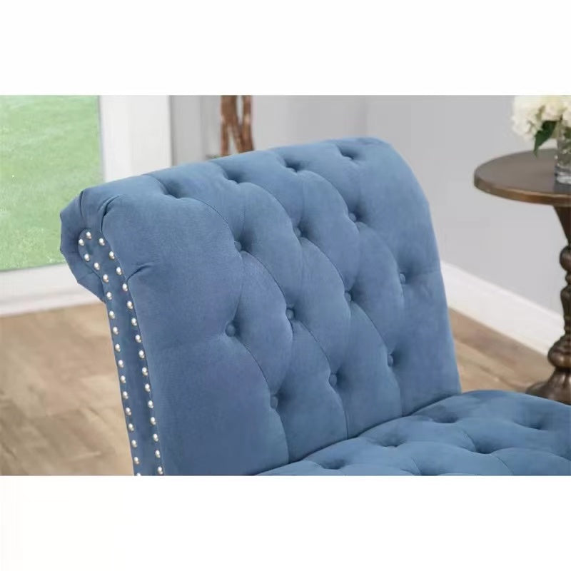 Velvet Tufted Armless Chaise Lounge - 4 Seasons Home Gadgets