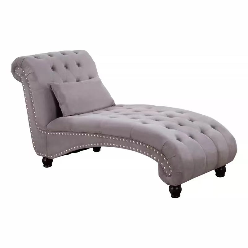 Velvet Tufted Armless Chaise Lounge - 4 Seasons Home Gadgets