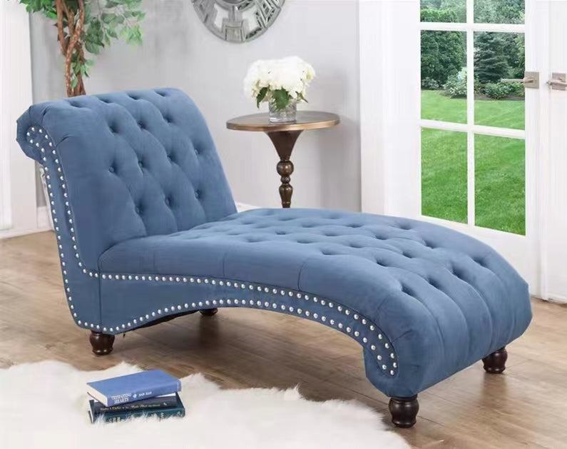 Velvet Tufted Armless Chaise Lounge - 4 Seasons Home Gadgets