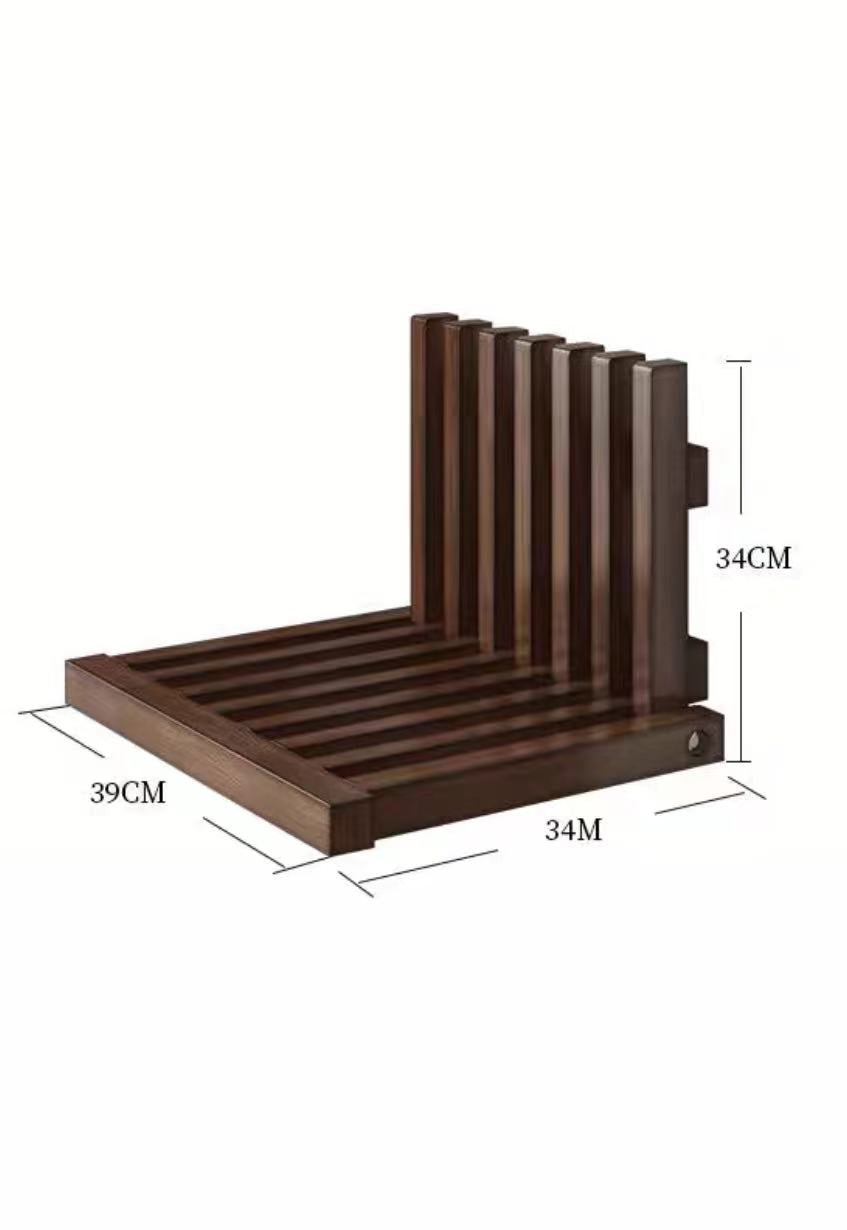 Wall Mounted Teak Shower Chair - 4 Seasons Home Gadgets