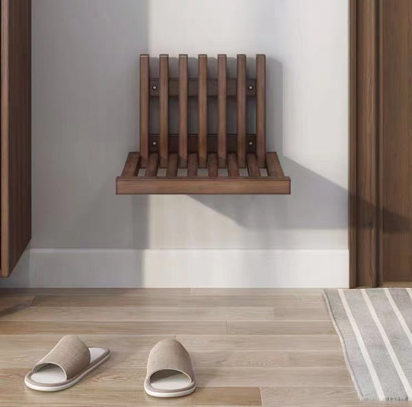 Wall Mounted Teak Shower Chair - 4 Seasons Home Gadgets