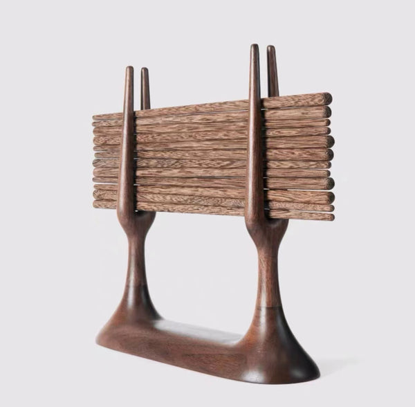 Walnut Chopstick Caddy Stand - 4 Seasons Home Gadgets