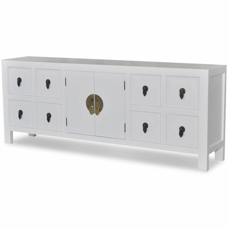 White Turquoise Wide 4 Drawer Server Sideboard - 4 Seasons Home Gadgets