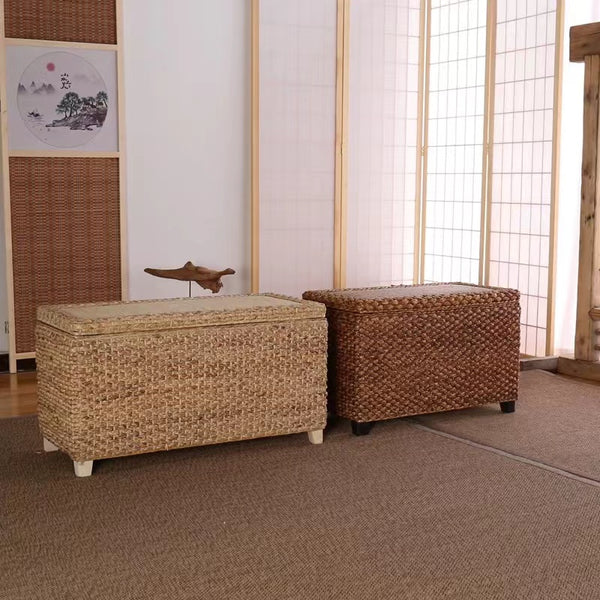 Wicker Flip Top Storage Bench - 4 Seasons Home Gadgets