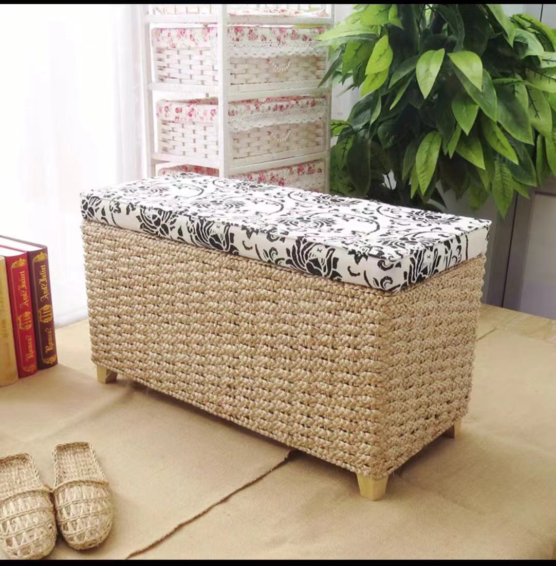 Wicker Storage Bench - 4 Seasons Home Gadgets