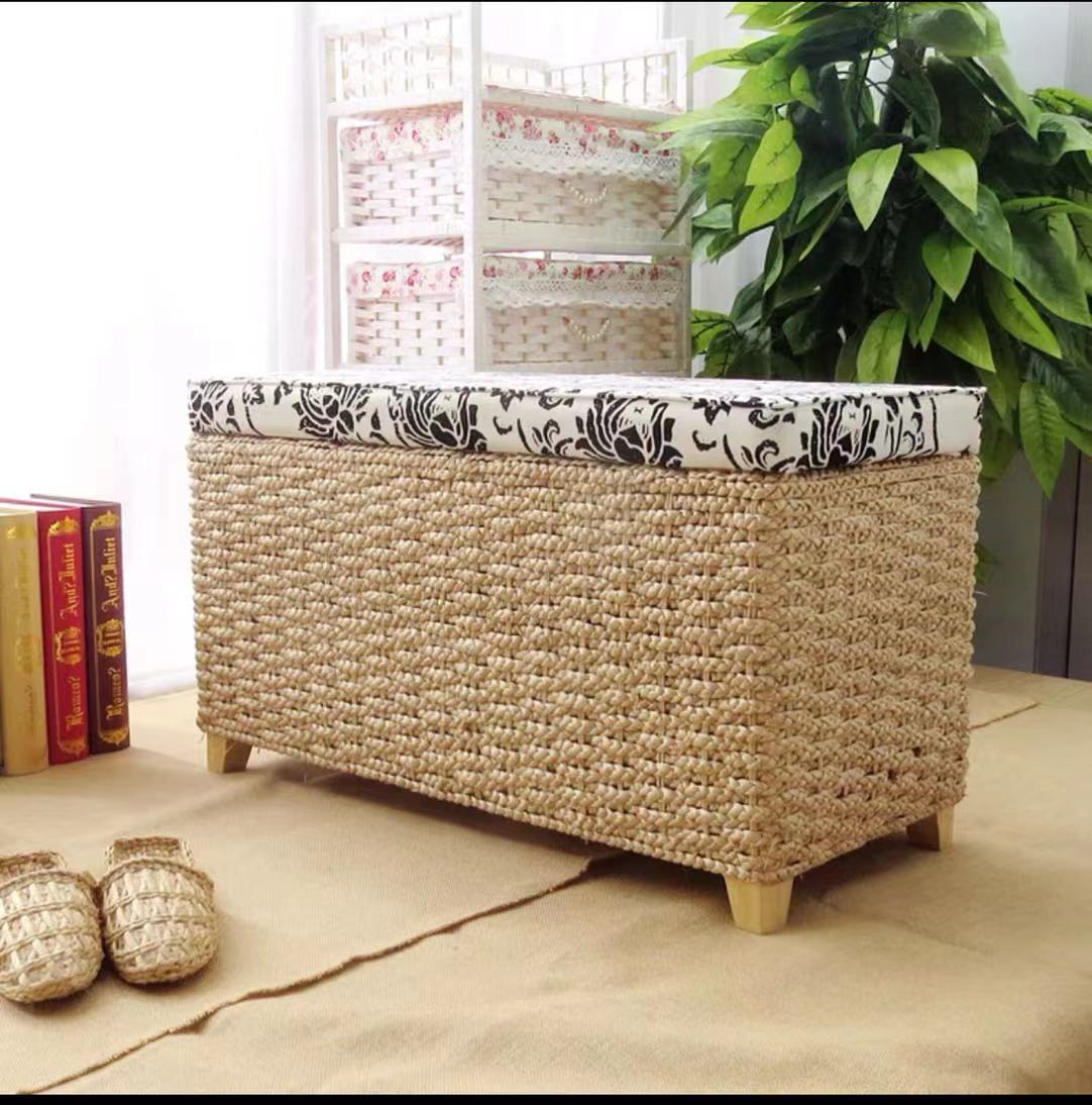 Wicker Storage Bench - 4 Seasons Home Gadgets