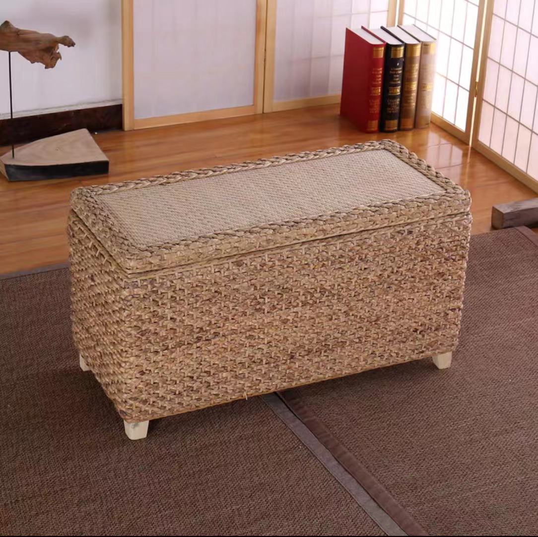 Wicker Trunk Storage Bench - 4 Seasons Home Gadgets