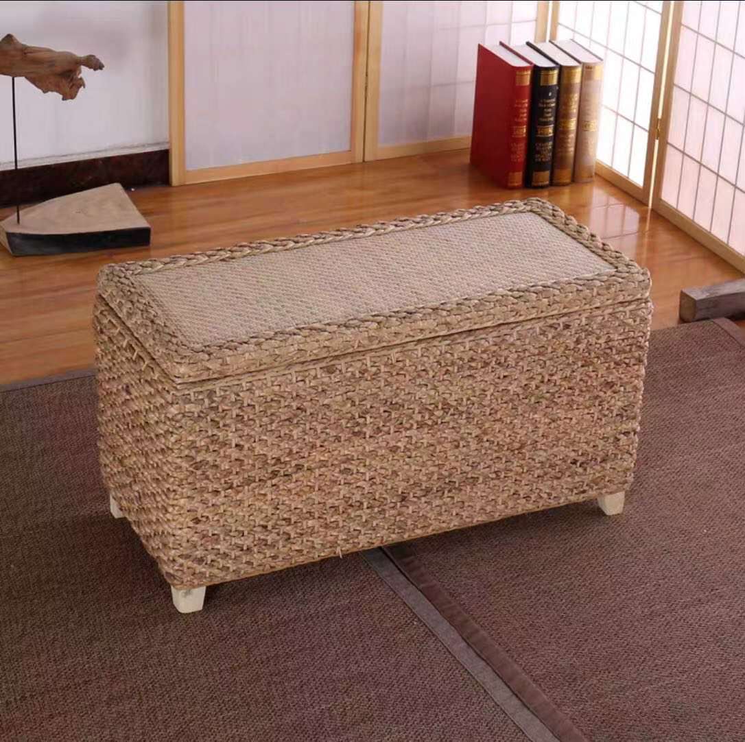 Wicker Trunk Storage Bench - 4 Seasons Home Gadgets