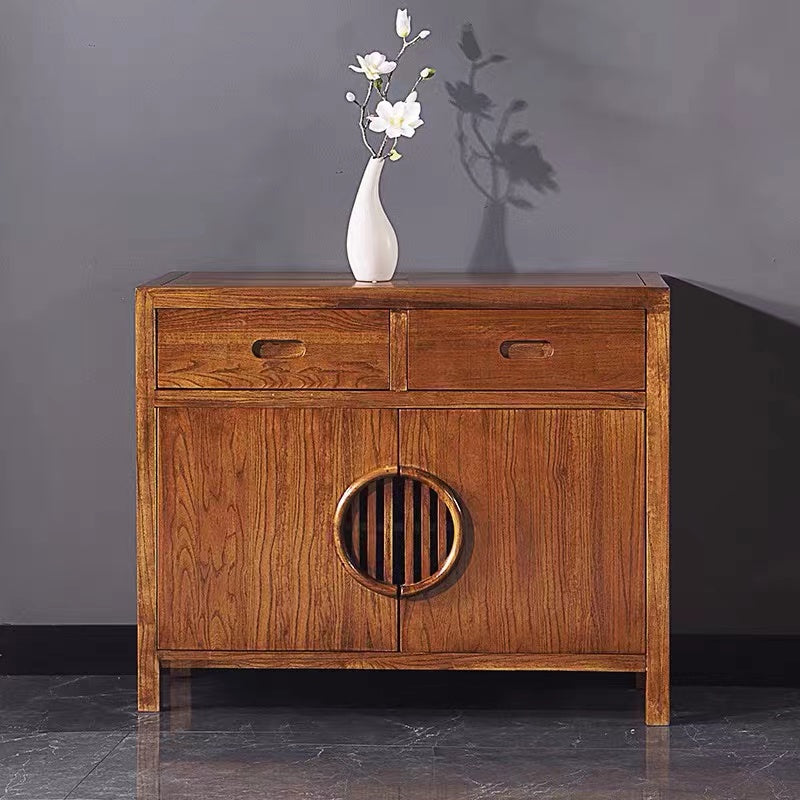 Wide 4 Doors & Drawers Ash Wood Sideboard - 4 Seasons Home Gadgets