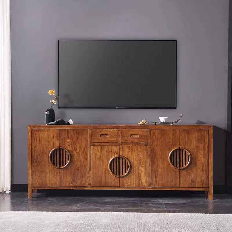 Wide 4 Doors & Drawers Ash Wood Sideboard - 4 Seasons Home Gadgets