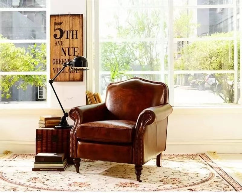 Wide PU Leather Club Chair - 4 Seasons Home Gadgets