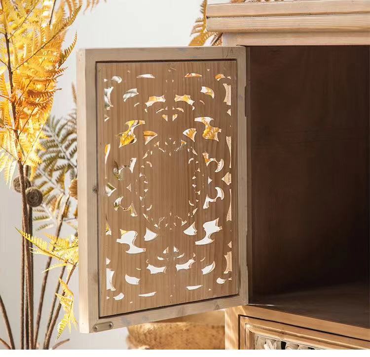 Wide Mango Wood Sideboard Cabinet - 4 Seasons Home Gadgets