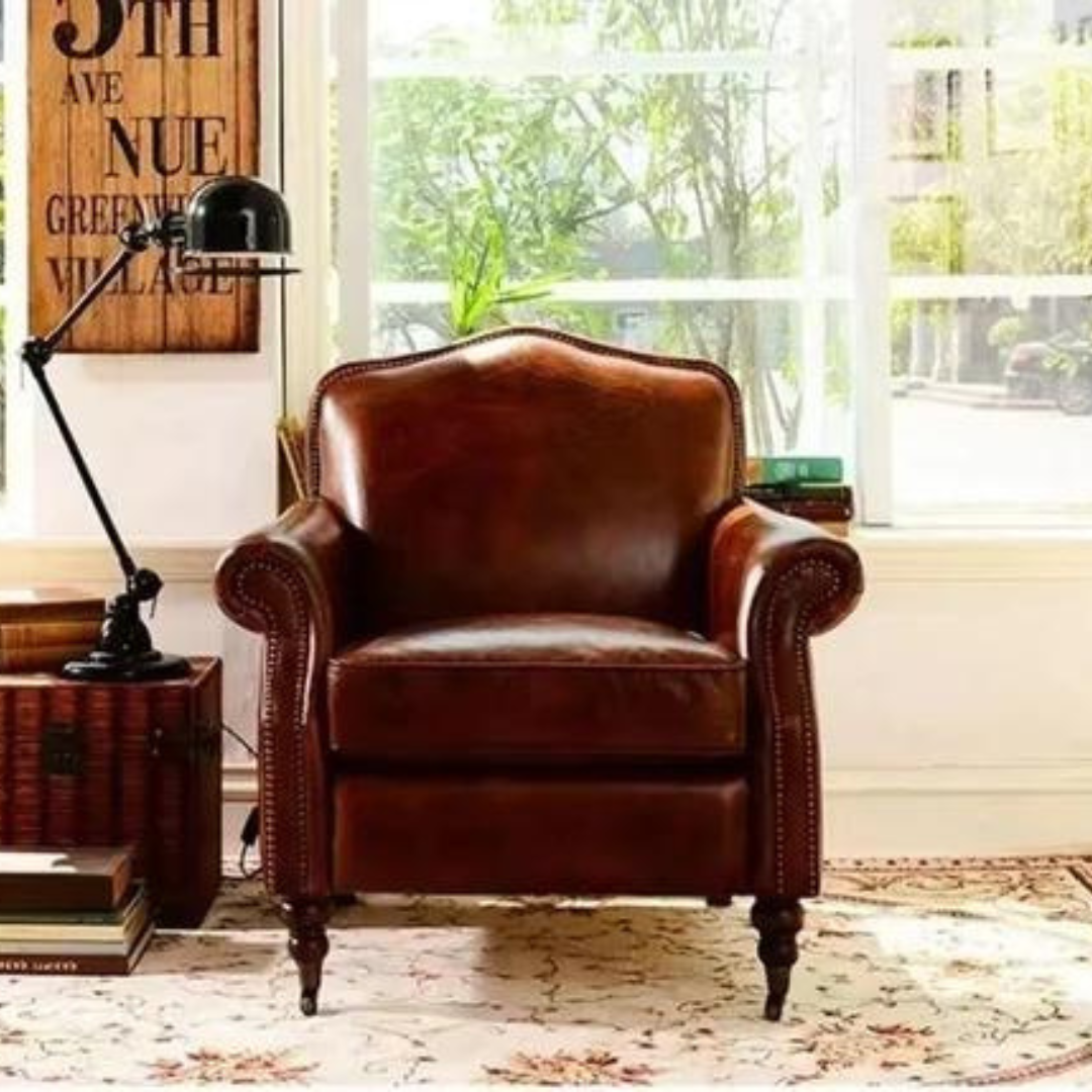 Wide PU Leather Club Chair - 4 Seasons Home Gadgets