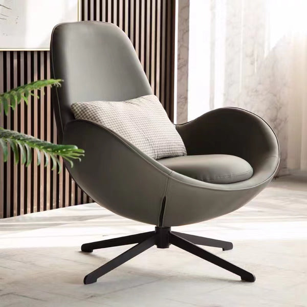 Wide PU Swivel Lounge Chair - 4 Seasons Home Gadgets