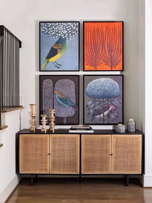 160cm Wide Pine Solid Wood Sideboard - 4 Seasons Home Gadgets
